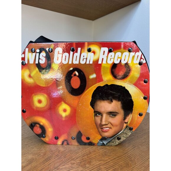 Elvis Golden Records Vinyl Purse With Bold Design & Stud Accents Collectible - Picture 1 of 11